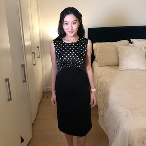 Custom-made silk and cotton-blend fitted dress